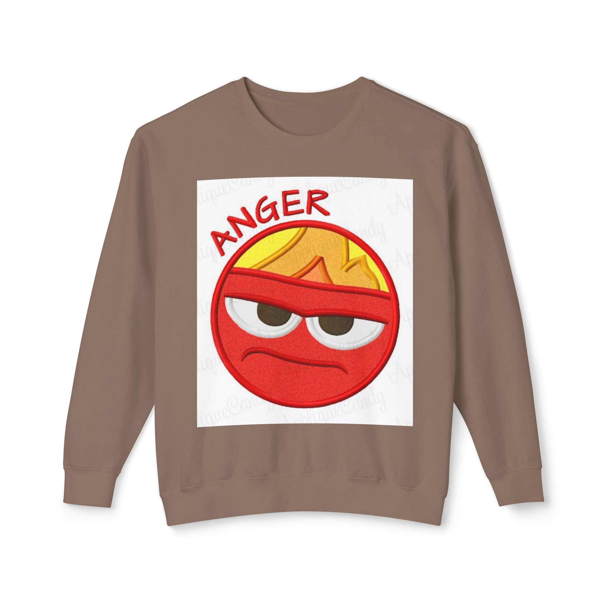 Anger Emoji Unisex Lightweight Crewneck Sweatshirt - Fun and Comfortable Casual Wear