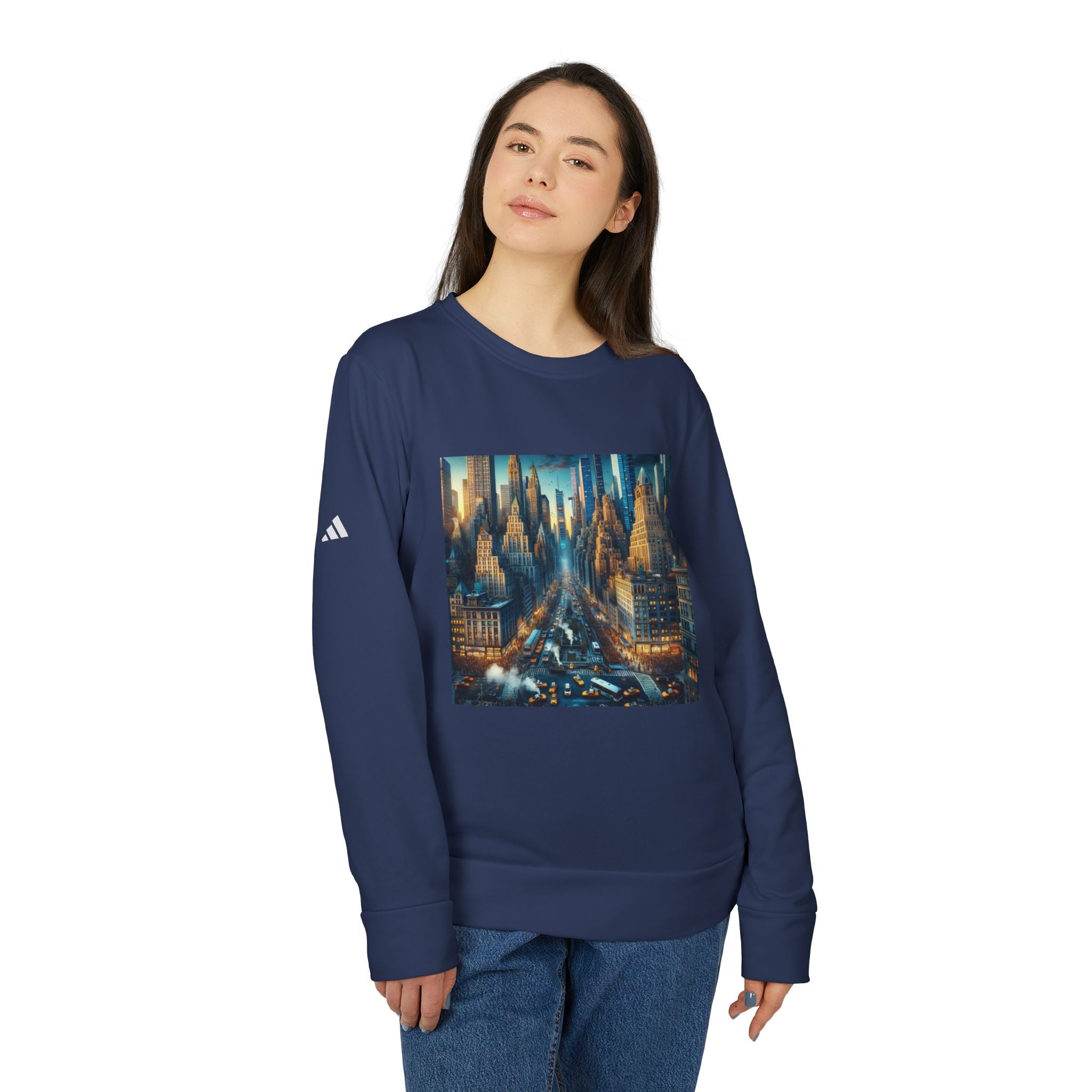 Urban Skyline Fleece Sweatshirt - Unisex Adidas Crewneck