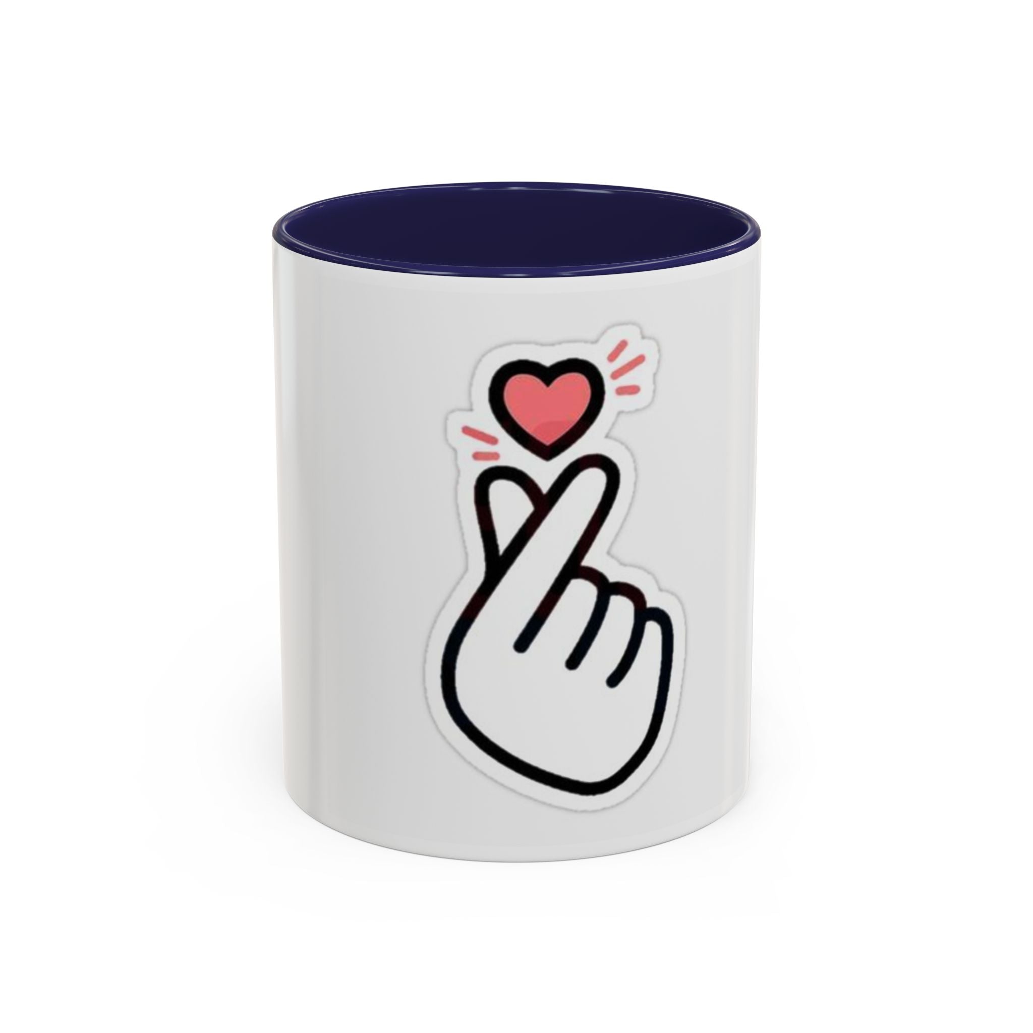 Love Gesture Accent Coffee Mug - Cute 11oz & 15oz Coffee Cup for Gifts