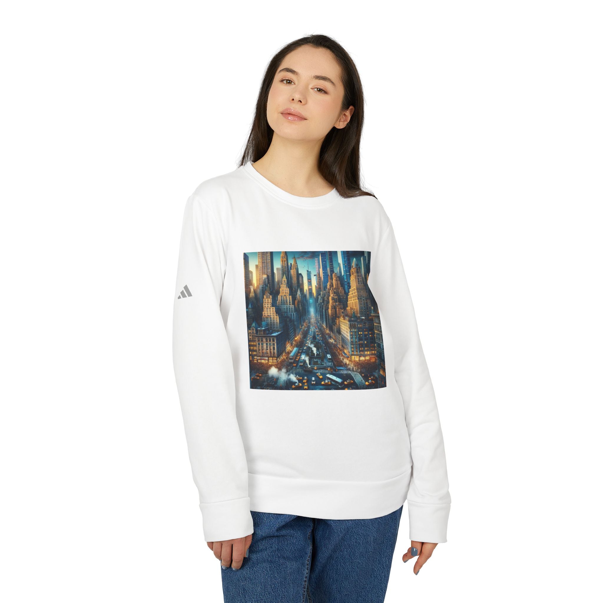 Urban Skyline Fleece Sweatshirt - Unisex Adidas Crewneck
