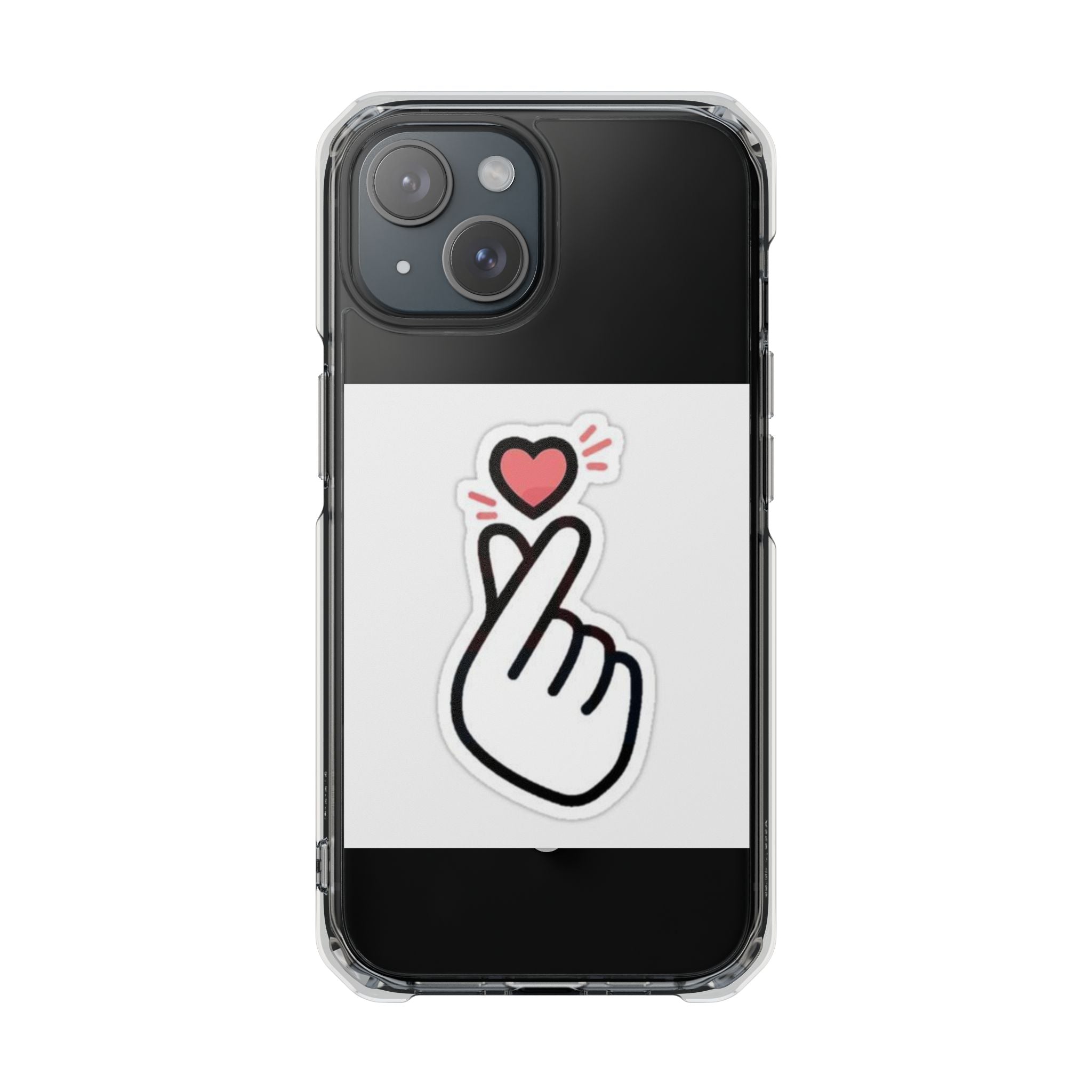 Magnetic Clear Phone Case - Heart Gesture Design