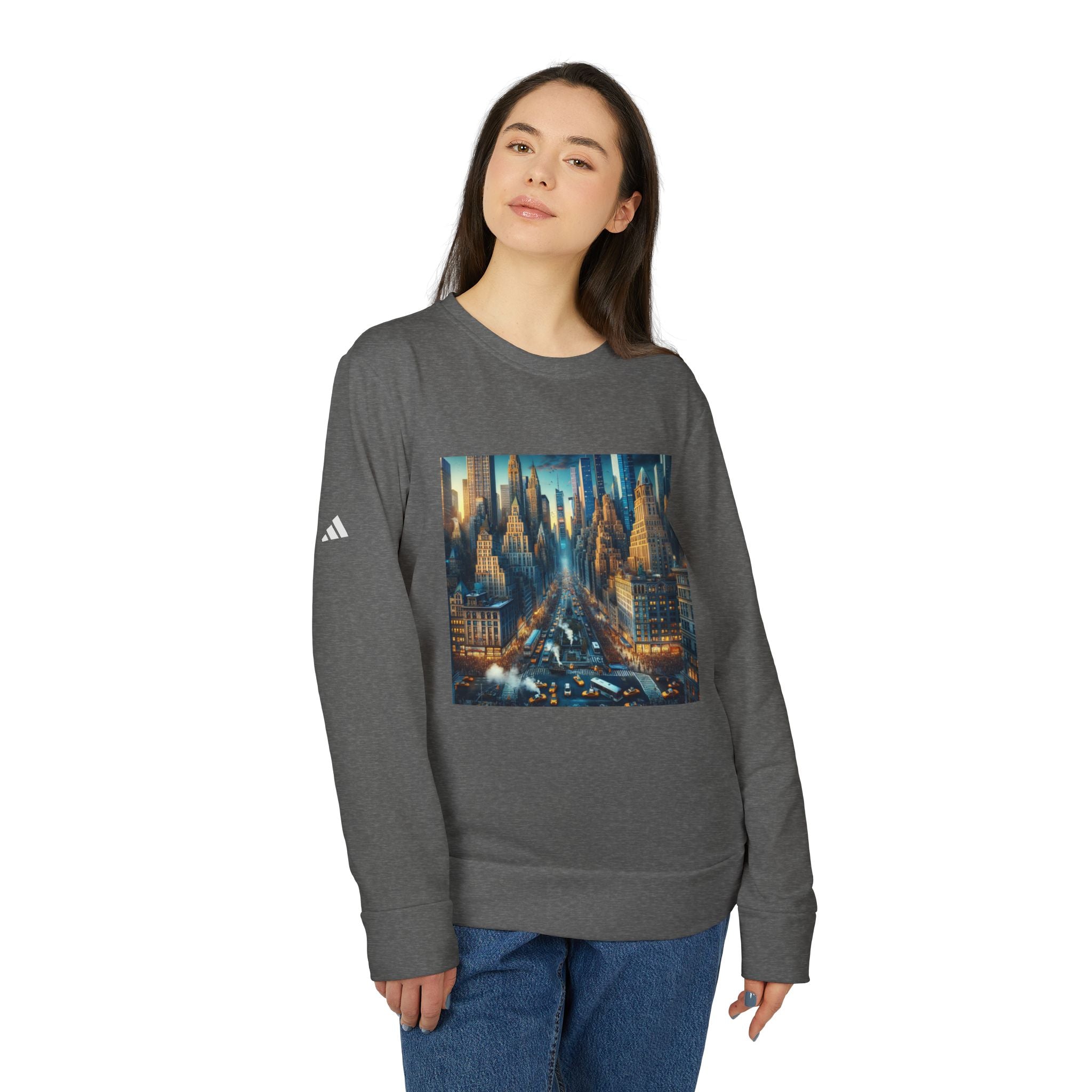 Urban Skyline Fleece Sweatshirt - Unisex Adidas Crewneck